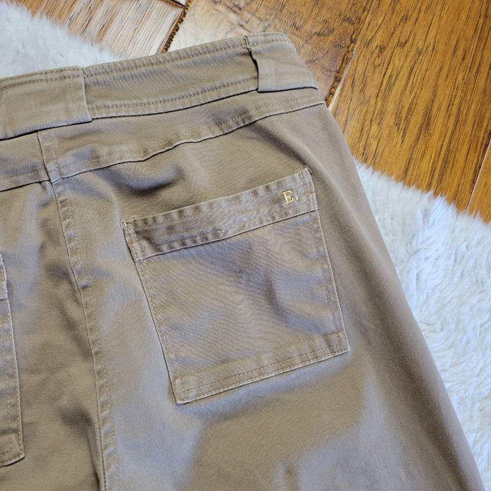 Emerson Fry Skinny Twill Pants Jeans Women's 0 Calf Zip Slim Light Brown - Picture 5 of 12